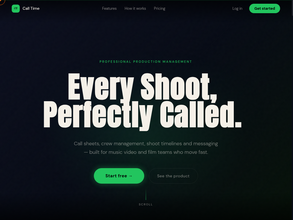 Call Time — website by Salt & Stage Creative